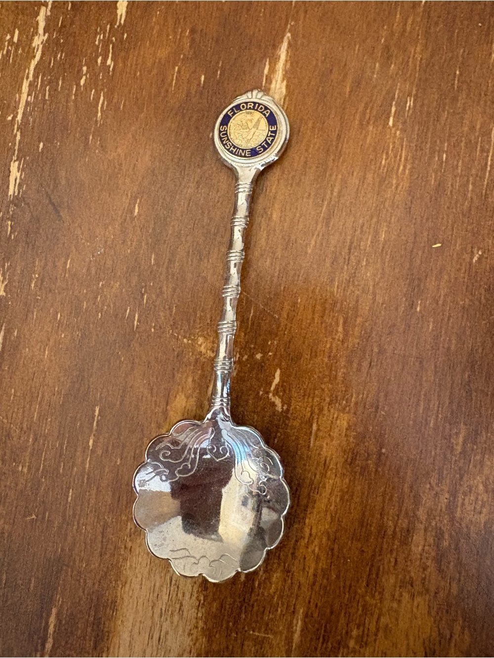 Vintage Florida Sunshine State Silver Collector Spoon